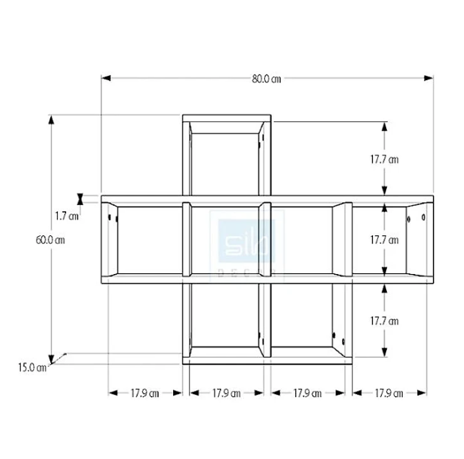 Kệ Gỗ Treo Tường 7 Ngăn Tundo CTKT519 KT 80x15x60cm