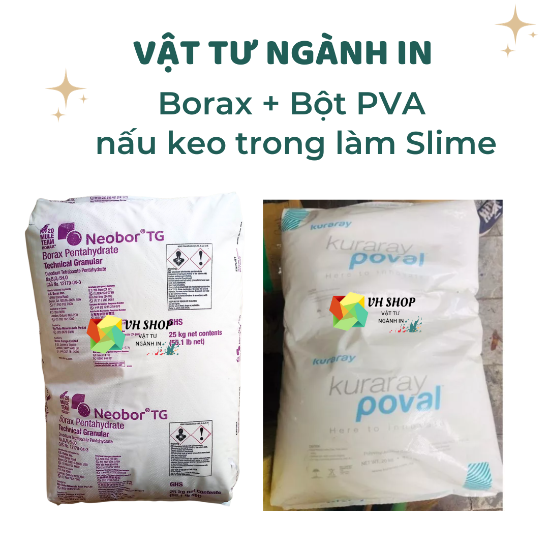 Bột Borax Mỹ - bột PVA nấu keo trong làm slime