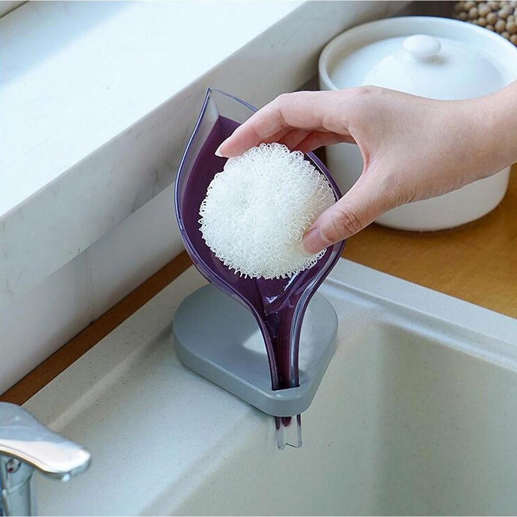 Hộp Đựng Xà Phòng Có Khe Thoát Nước Hình Chiếc Lá