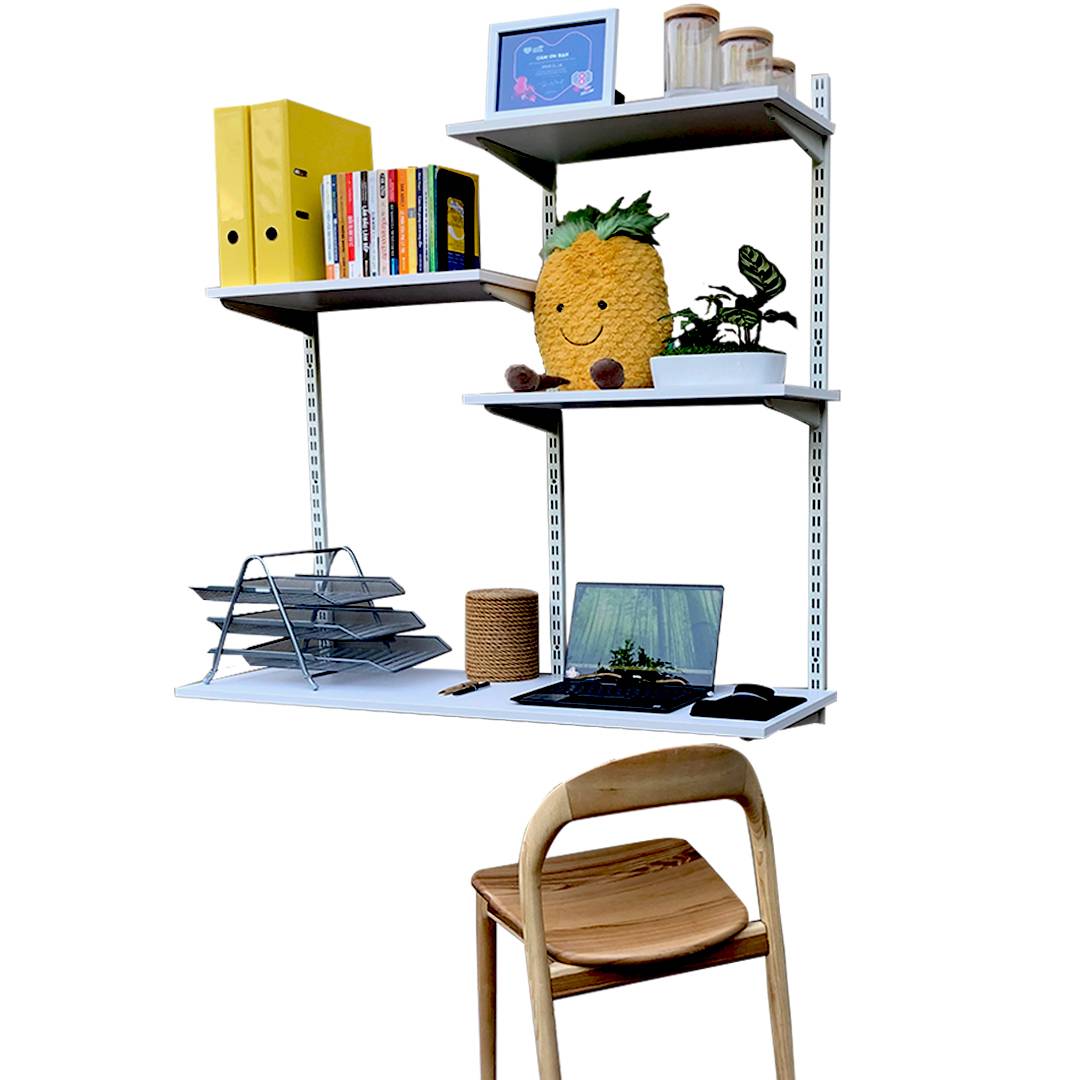 Kệ Ray Tường SMLIFE Railshelf Kiêm Bàn Làm Việc RTH120 - Kệ Treo Tường Tùy Biến Kích Thước &amp; Vị Trí Hiện Đại Cho Căn Hộ Nhỏ