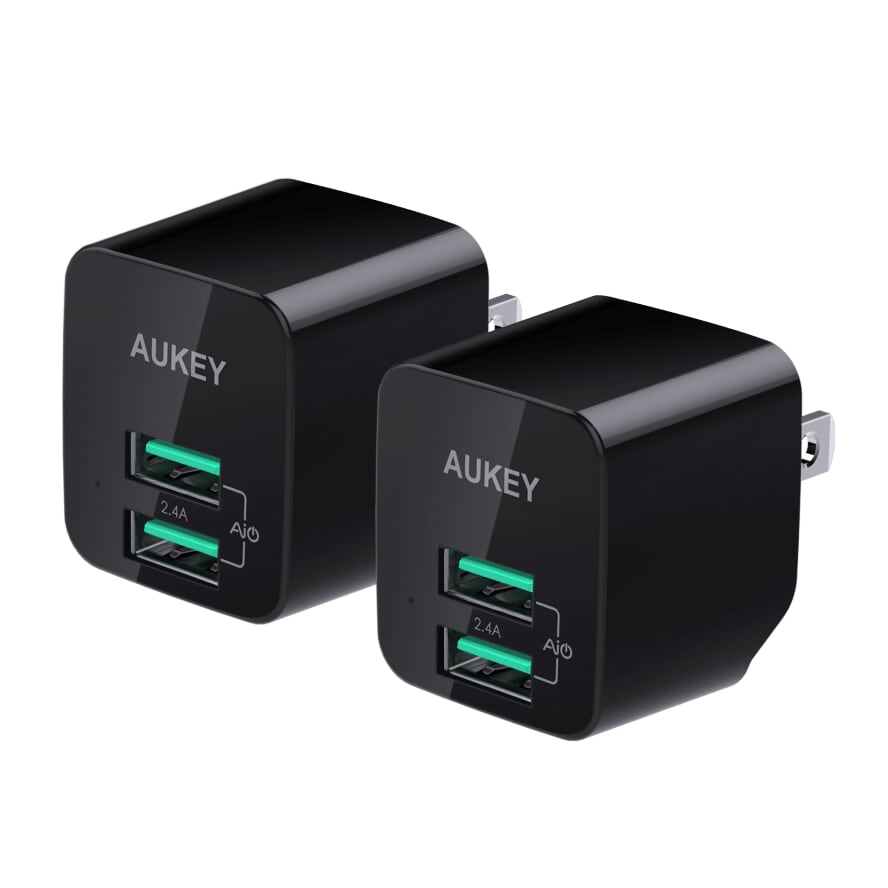 Củ sạc nhanh Aukey PA-U32 2 cổng USB 12W - hàng chính hãng