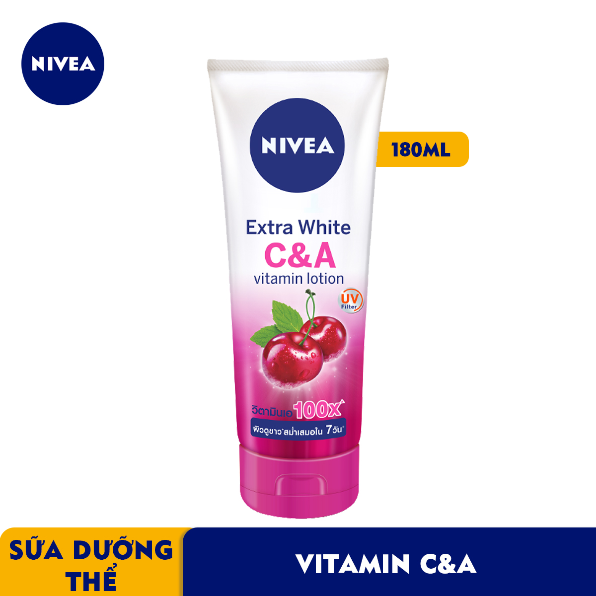 Sữa Dưỡng Thể Dưỡng Trắng Nivea Nivea Extra White C &amp; A Vitamin - 180ml - 80372