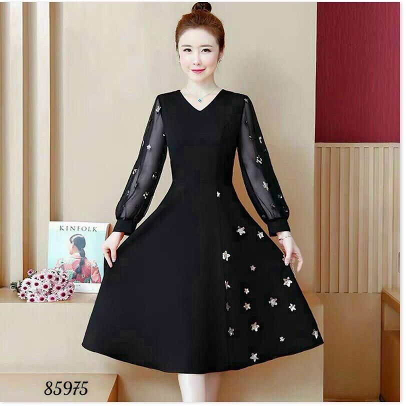 ĐẦM XÒE UMI TAY DÀI PHỐI LƯỚI SAO VÔ CUNG XINH XẮN NYNA STORE