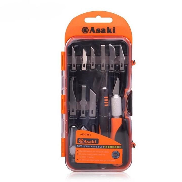 Bộ dao điêu khắc cao cấp 14 chi tiết Asaki AK-3960