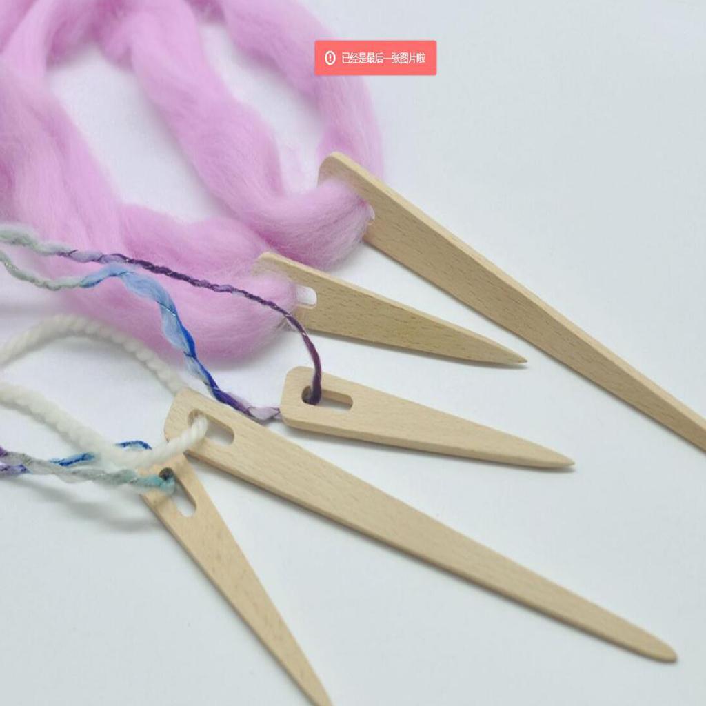 5x Wood Hand Loom Stick Wooden Shuttle Tapestry Weaving Knit Handcrafts Tool