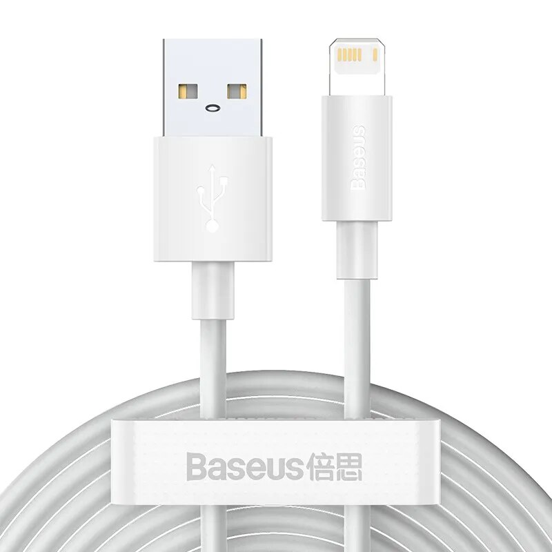 Bộ 02 cáp sạc nhanh Baseus Simple Wisdom (USB to Light-ning/ USB to Type-C/ USB to Micro Fast charge and Data Cable) dài 1.5M- Hàng chính hãng