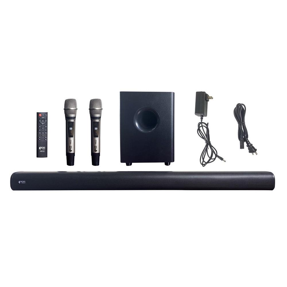 Loa Soundbar Kiwi HK02, kèm 2 tay mic và điều khiển từ xa, công suất max 150W, hàng chính hãng