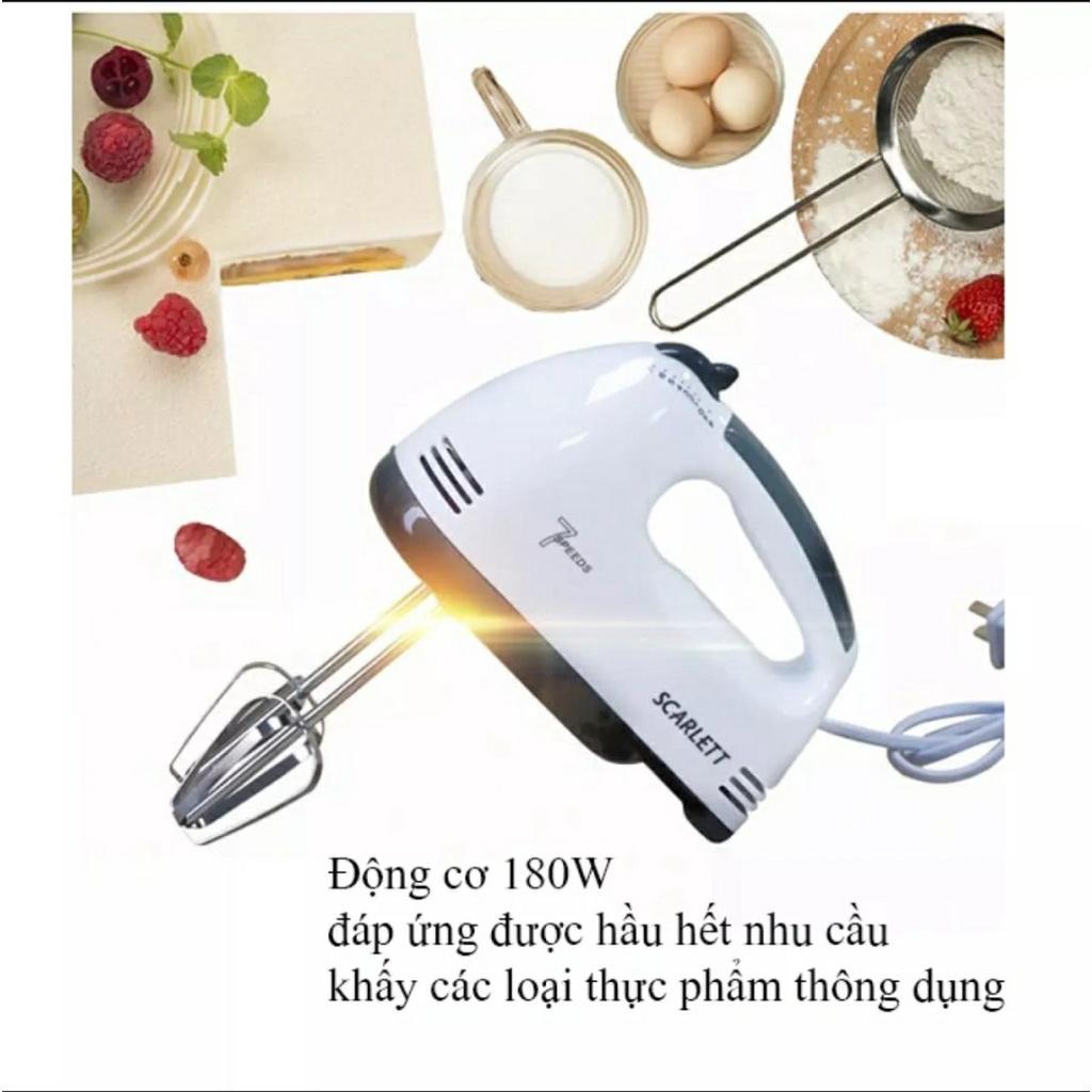 Máy Đánh Trứng Scarlett Cầm Tay Mini Cao Cấp Với 7 Tốc Độ Cực Mạnh