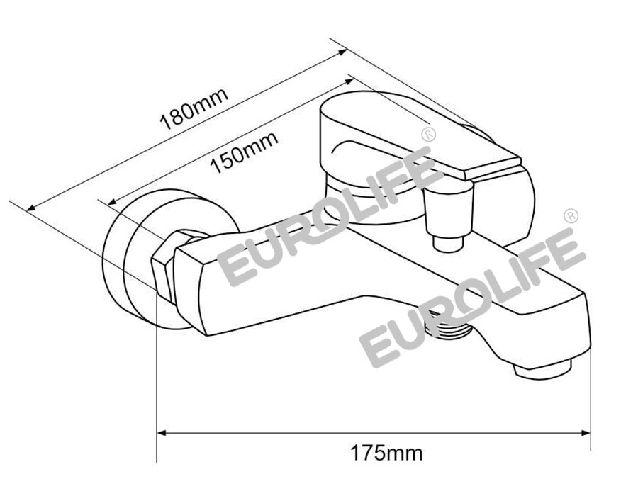 Bộ vòi sen nóng lạnh Đồng mạ Chrome Eurolife EL-JAS01