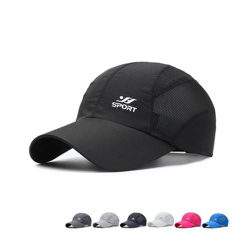 COKK Mũ Bóng Chày Nam Nữ Nón Thể Thao Thoáng Lưới Nón Mùa Hè Cho Nam Gorro Casquette Nam Mũ Đen ngoài Trời Mới Color: black Size: 55-60cm