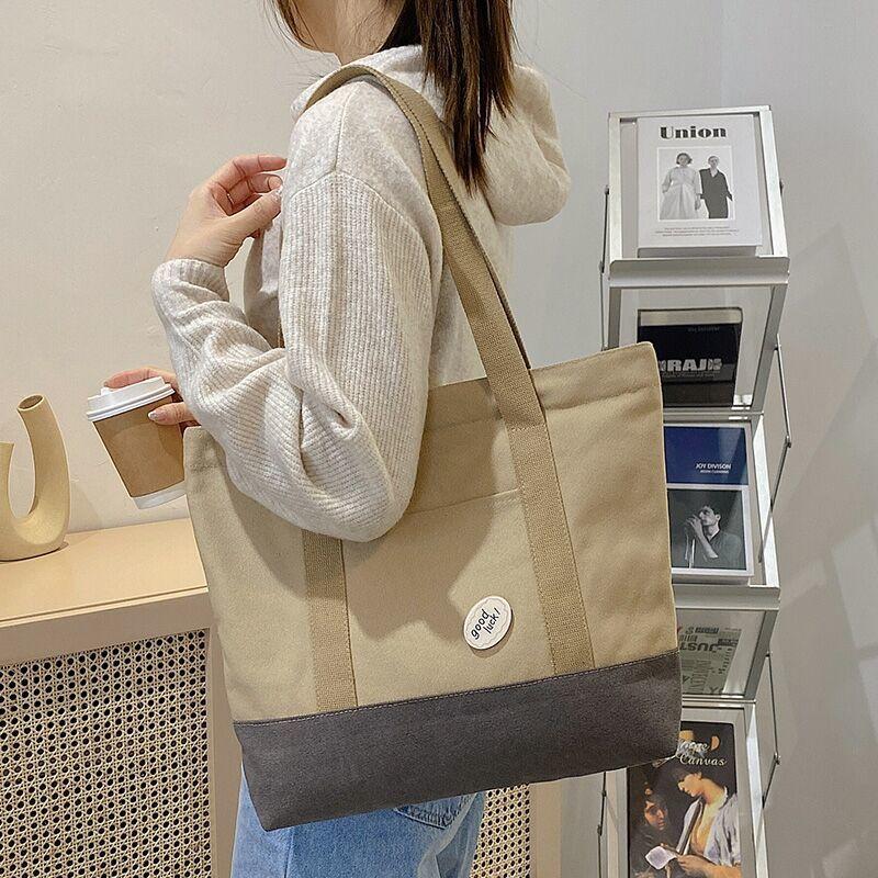 Balo Nữ Túi Tote Canvas Nữ Sinh Viên Đại Học Công Suất Lớn Đeo Vai Vải Bố Du Lịch Túi Túi Xách Đi Biển Cho người Phụ Nữ