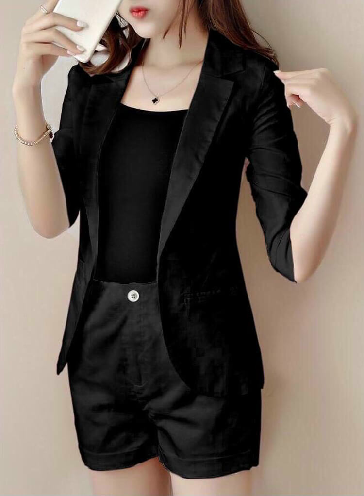 Bộ vest short 3 món tay lỡ