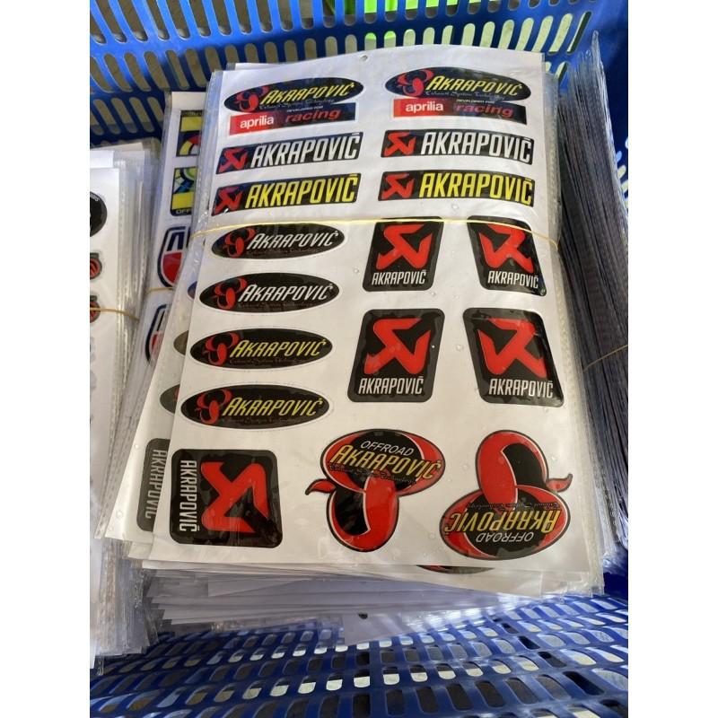 Bộ tem nổi dán xe máy, xe điên mẫu 02