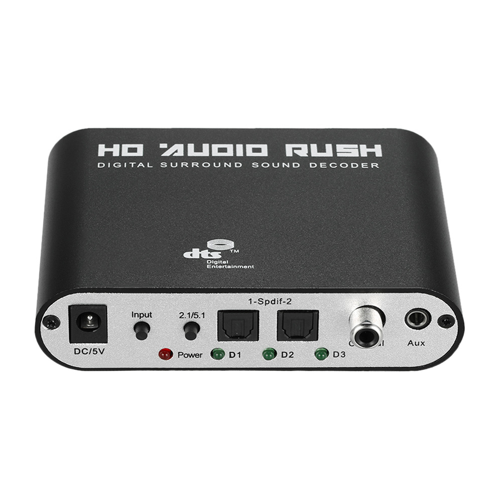 Bộ giải mã âm thanh Surround 5.1 Audio Rush SPDIF Coaxial đến 5.1 / 2.1 Kênh DTS / AC-3, cho Đầu đĩa DVD STB HD Player