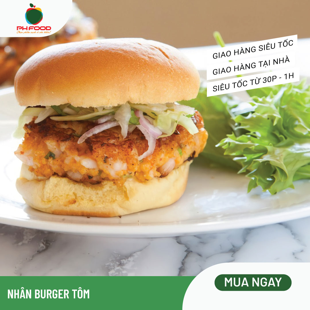 - Burger Tôm - Khay 6 Viên - Ăn Sáng Ngon Đủ Chất