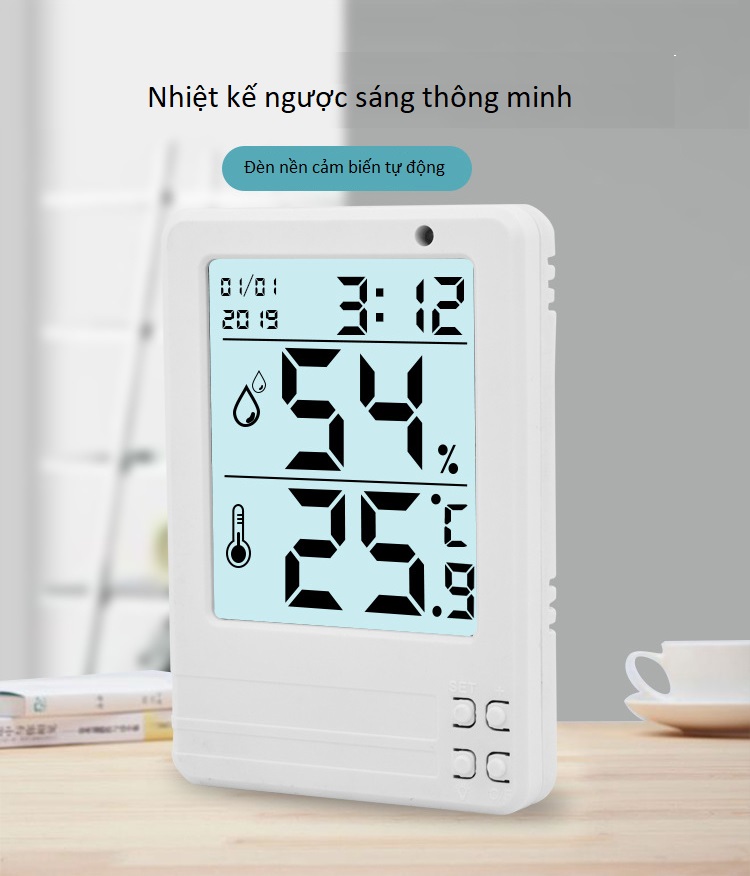 Đồng hồ để bàn hiển thị nhiệt độ, độ ẩm thiết kế nhỏ gọn, độ chính xác cao PD03 ( Tặng kèm nhiệt ẩm kế điện tử mini màu ngẫu nhiên )