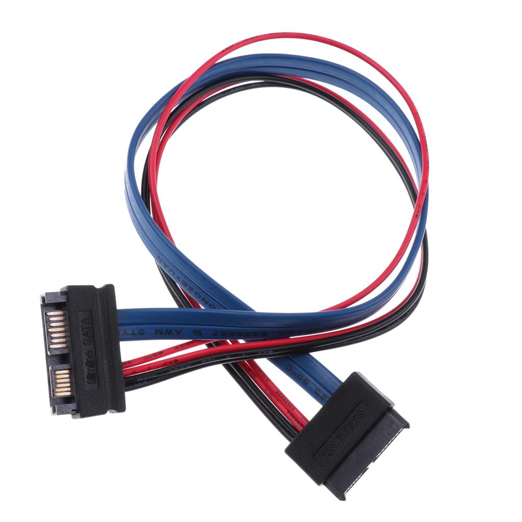 1Pcs SATA Cables Serial ATA 7+6Pin Male to 7+6Pin Female Extension 30cm