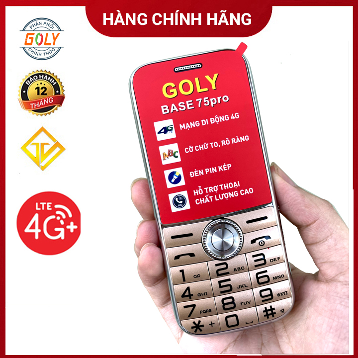 Điện thoại Goly Base 75 Pro 4G - Pin khủng, màn hình lớn, mạng 4G- Hàng chính hãng