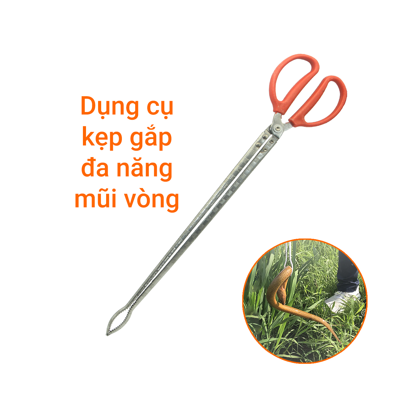 Kẹp gắp dài hình kéo mũi vòng 52cm