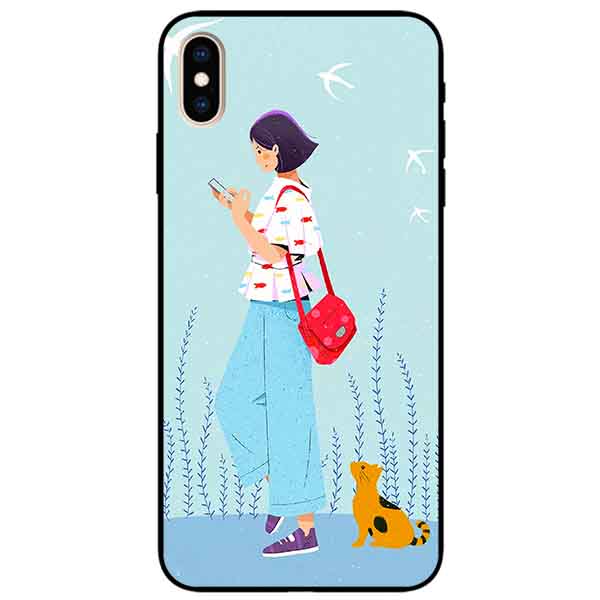 Ốp lưng in cho Iphone X/ Xs Mẫu Cô Gái Mèo Vàng