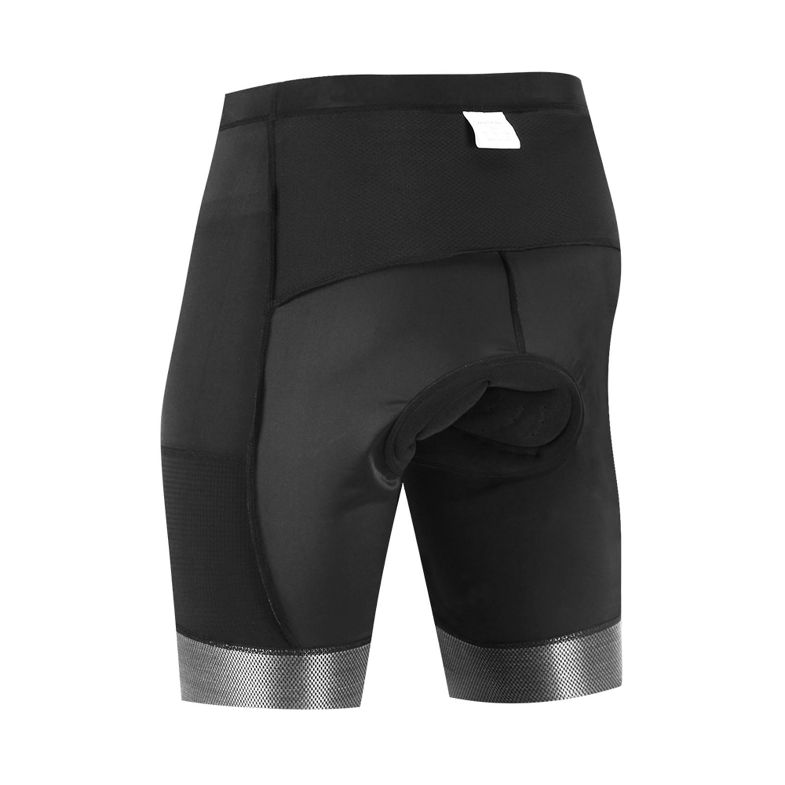 Men Padded Bike Shorts with Pocket and Reflective Strap, Men's Cycling Shorts Wide Waistband Biking Bicycle Pants Riding Trousers