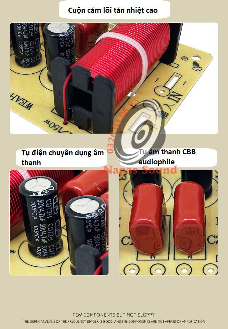 PHÂN TẦN 3 LOA GIÁ RẺ WEAH305 - GIÁ 1 CHIẾC - LẮP CHO 1 BASS 1 MID 1 TRÉP - MẠCH PHÂN TẦN 3 ĐƯỜNG TIẾNG