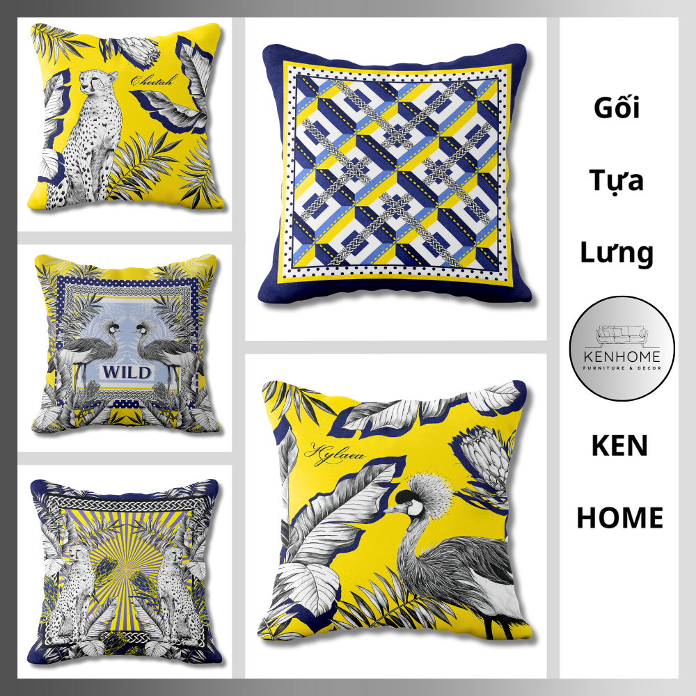 Gối Sofa Họa Tiết Bắc Âu - Gối Tựa Lưng Sofa Phong Cách Cổ Điển Sang Trọng Cho Nhà Cửa - Vải Bố Cao Cấp - Kích Thước 45x45cm