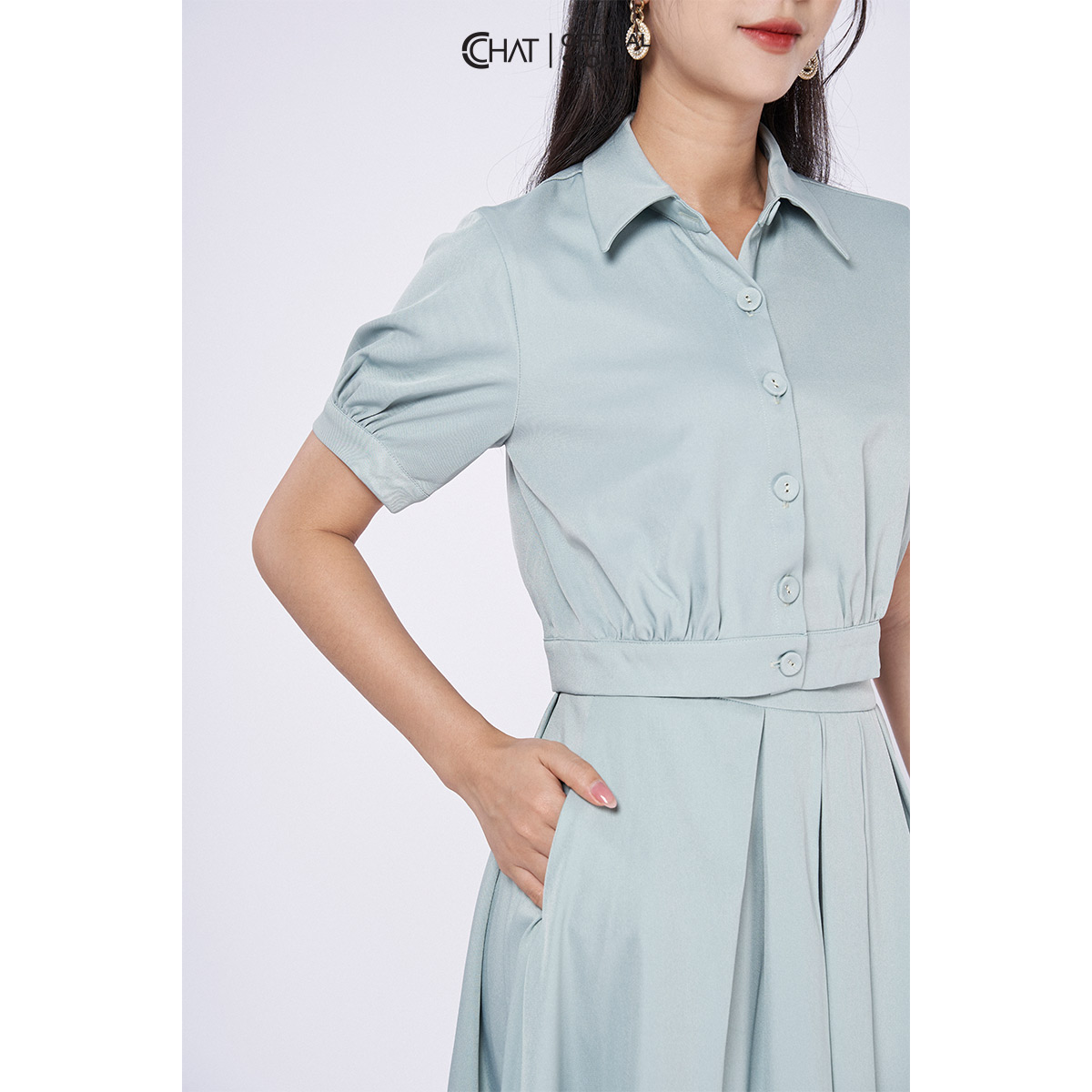 Set Đồ Nữ CCHAT Chân Váy Xòe Áo Sơ Mi Cao Cấp Phong Cách Trẻ Trung Thanh Lịch 12BDS2001XT