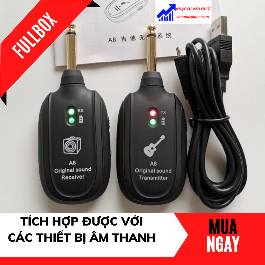 Bộ Thu Phát Tín Hiệu Không Dây Guitar A8 , Guitar Wireless System