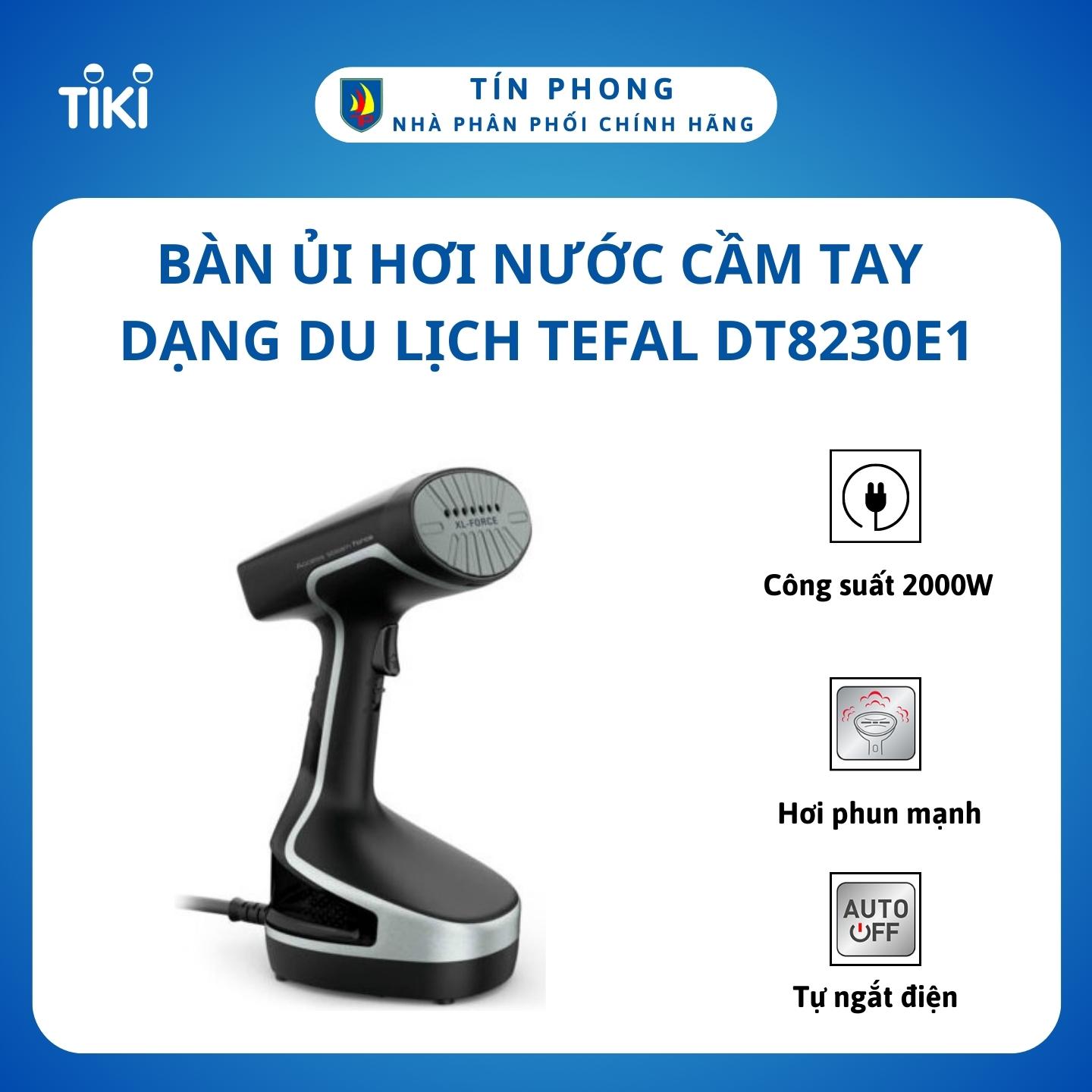Bàn ủi hơi nước cầm tay dạng du lịch Tefal DT8230E1 - Công suất 2000W - Mặt đế: Ceramic - Hàng chính hãng