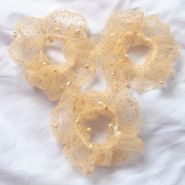 Scrunchies voan lấp lánh