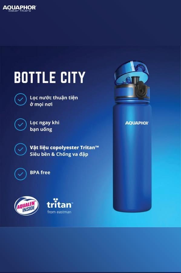 Bình Lọc Cầm Tay Bottle City Aquaphor Màu Ghi