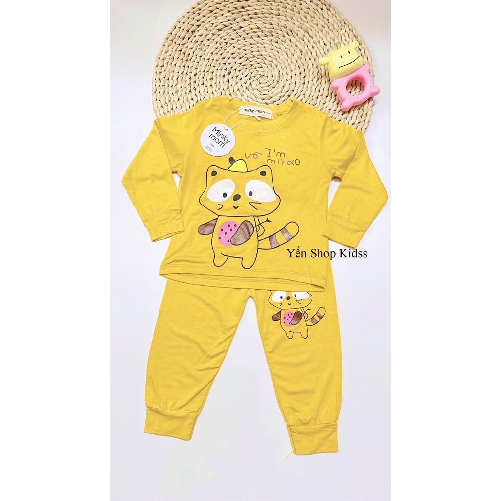 Bộ Dài Tay Minky Mom Viền Họa Tiết Cá Heo Xanh- Gấu Cho Bé Yêu (6-19kg) (1243)