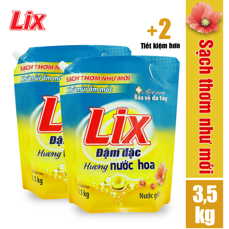 COMBO 2 Túi nước giặt Lix đậm đặc hương nước hoa NGH07