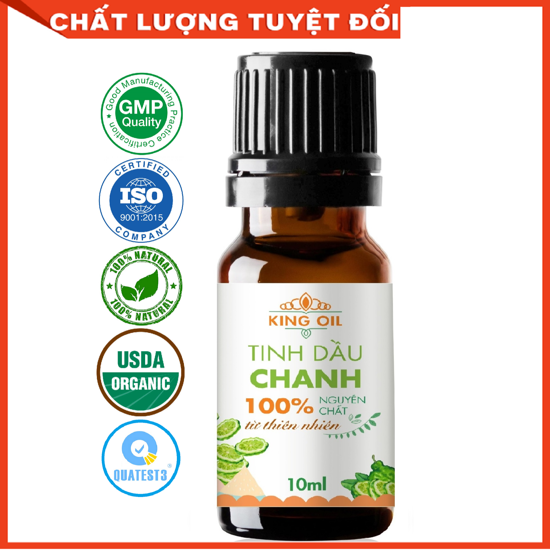 Tinh dầu Chanh tươi nguyên chất 100% từ thiên nhiên, xông phòng, khử mùi, thơm phòng, đuổi muỗi - KingOil