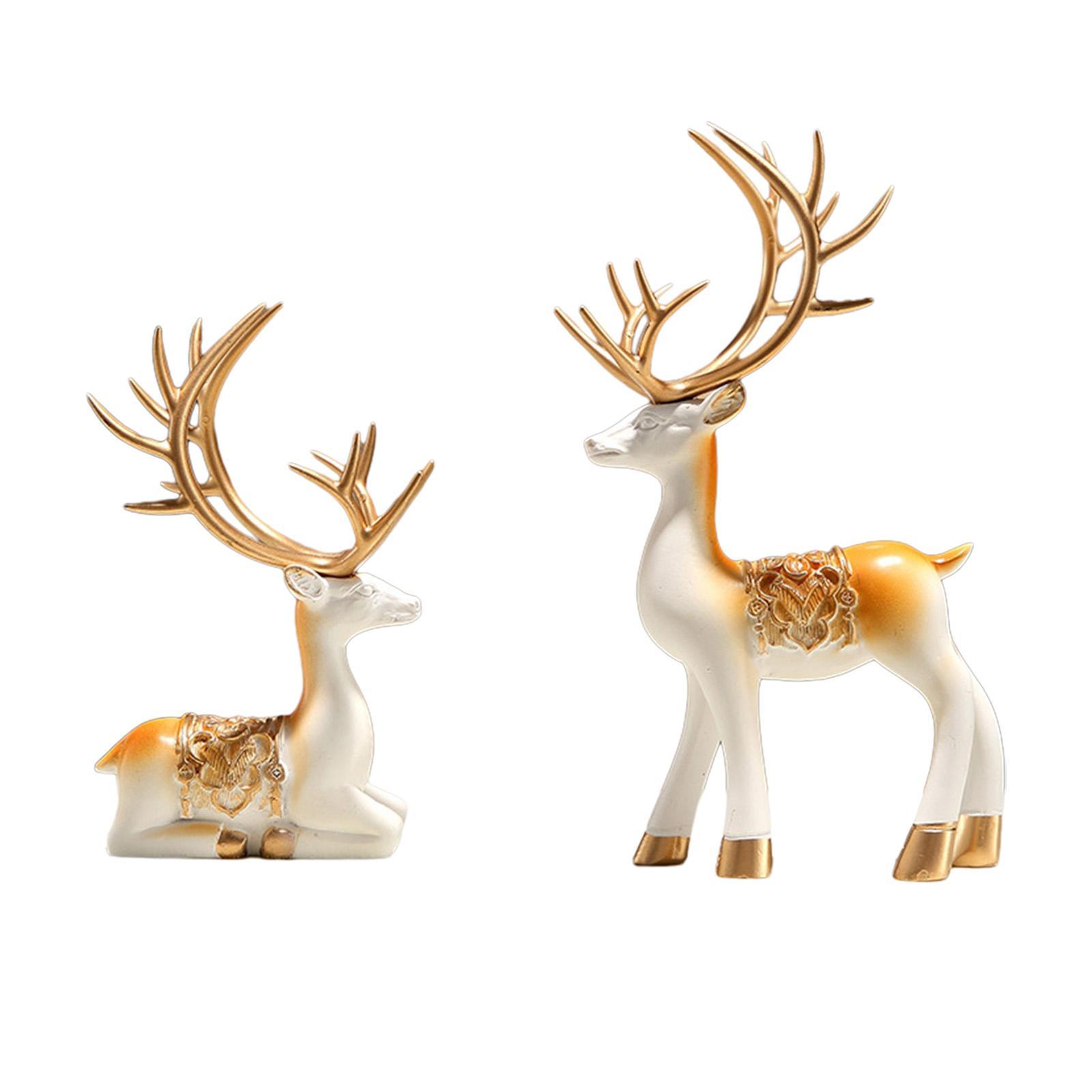 Reindeer Resin Sculpture Reindeer Figurines for Living Room Office