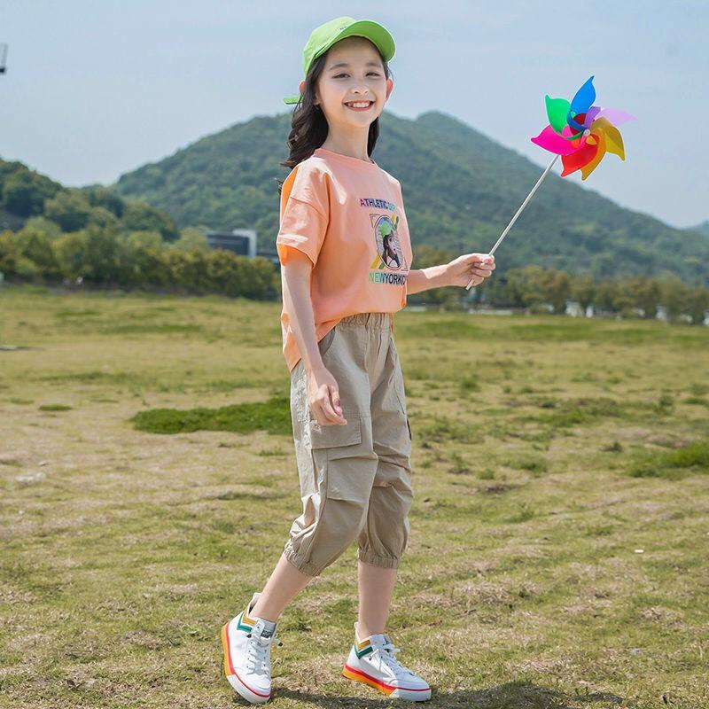 Bộ quần áo thun hè cho bé gái 4-14 tuổi, bộ quần áo hè cho nữ 14-45kg "MIONI GHT" thiết kế năng động. Hàng may kỹ.