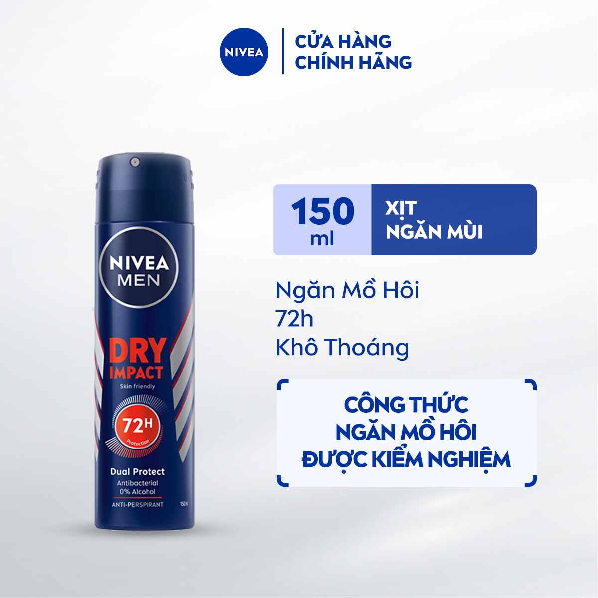 Ngăn Mùi NIVEA MEN Khô Thoáng (150 ml) - 81602