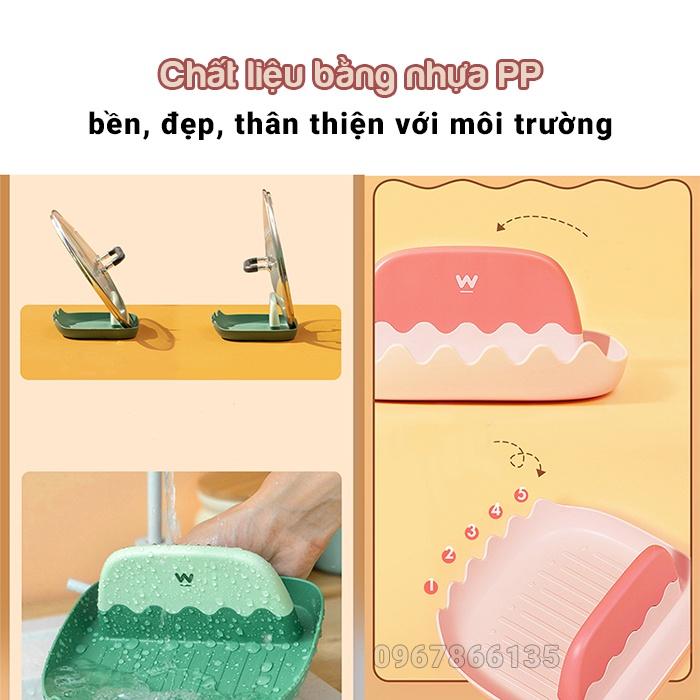 Giá Đỡ Nắp Nồi Đa Năng Tiện Dụng Cho Nhà Bếp - Khay Đỡ Gác Vung Nồi, Muôi, Thìa Bằng Nhựa Chống Trượt