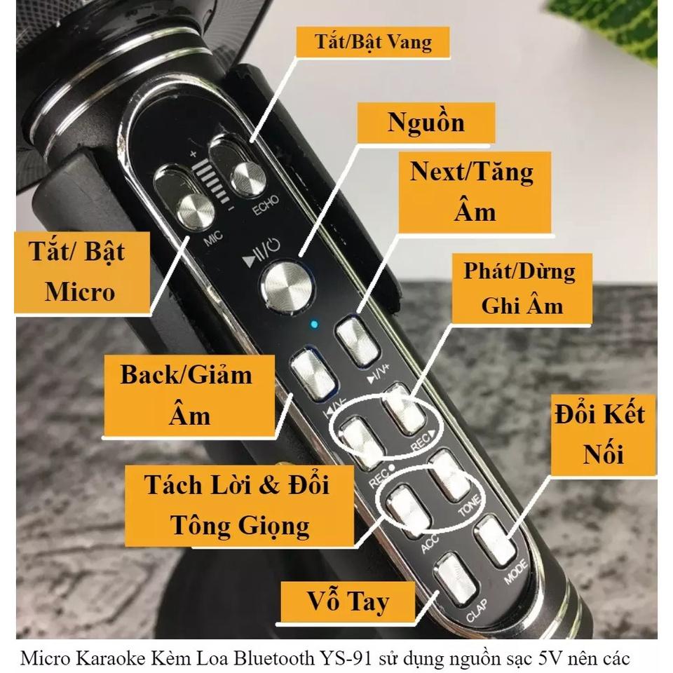 Mic hát bluetooth G01 YS 91 dòng 2021 công suất lớn, bass ấm thu âm cực chuẩn có thay đổi tone giọng độc đáo