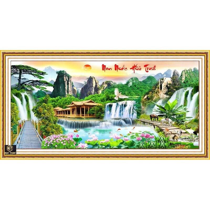 Tranh đính đá Non Nước Hữu Tình Vs172 chưa đính