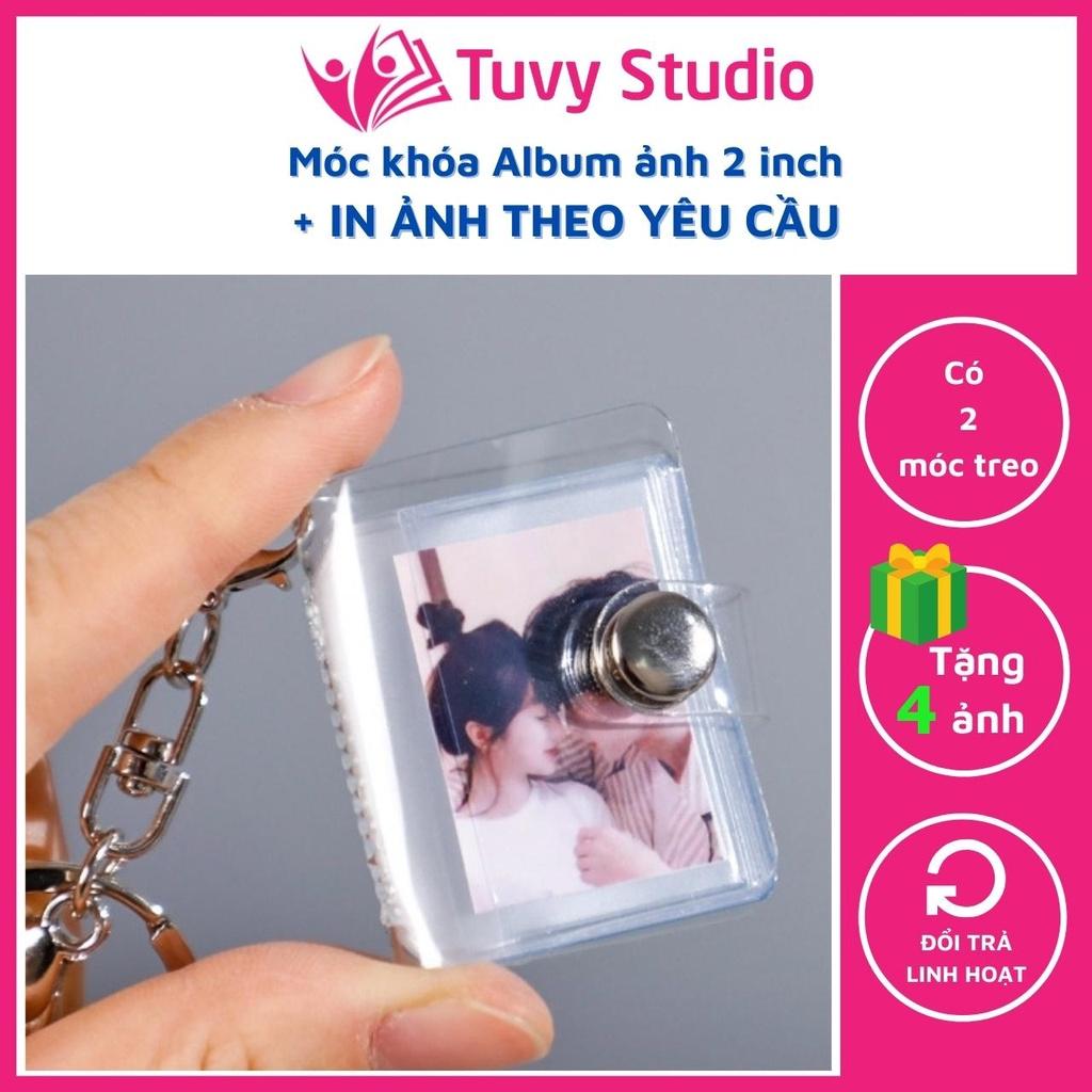 Móc khóa album ảnh mini để 28 ảnh 2 inch bìa nhựa trong suốt để chìa khóa xe máy và in ảnh theo yêu cầu tại Tú Vy Studio