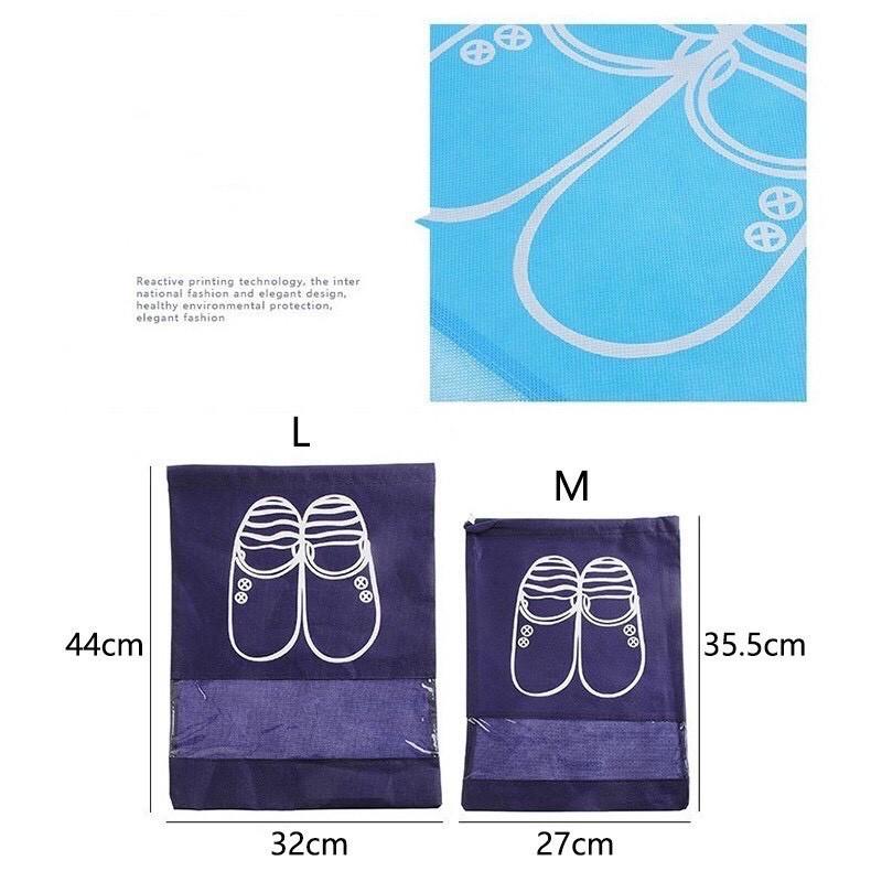 Túi Vải Đựng Giày Dép Dây Rút Chống Bẩn Du Lịch Size Lớn Với Họa Tiết Thiết Kế Đẹp Mắt - Xanh Da Trời Mẫu Mới