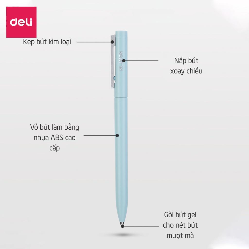 Bút gel ký Deli 0.5mm mực Đen - Chất lượng mực cao cấp, nét viết trơn tru - NS560