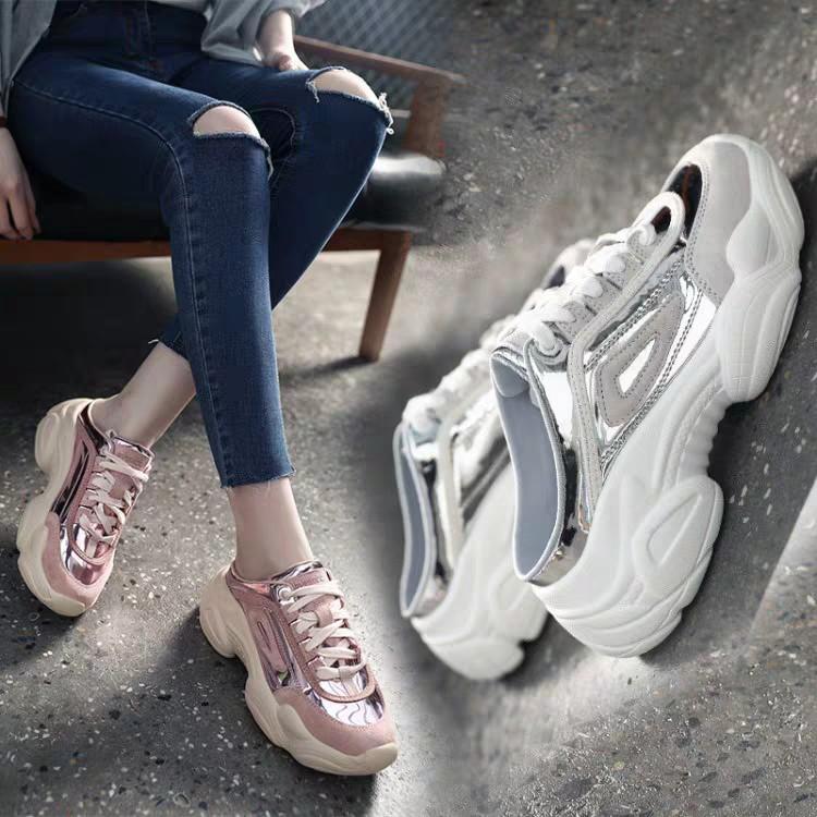 Sục Nữ ️ Sục Thể Thao sneaker nữ độn đế óng ánh mã A12 580