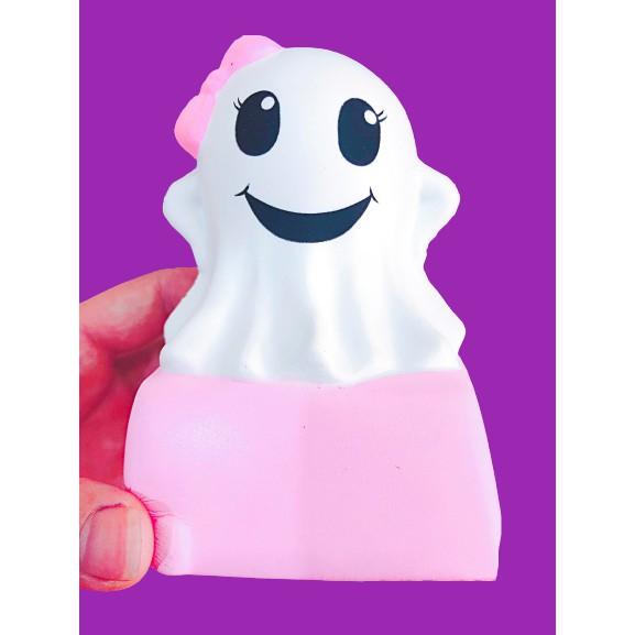 SQUISHY BÚP BÊ ĐEO NƠ HỒNG TẶNG KÈM BAO BÌ GHOST- SQUISHY MA HỒNG ĐÁNG YÊU