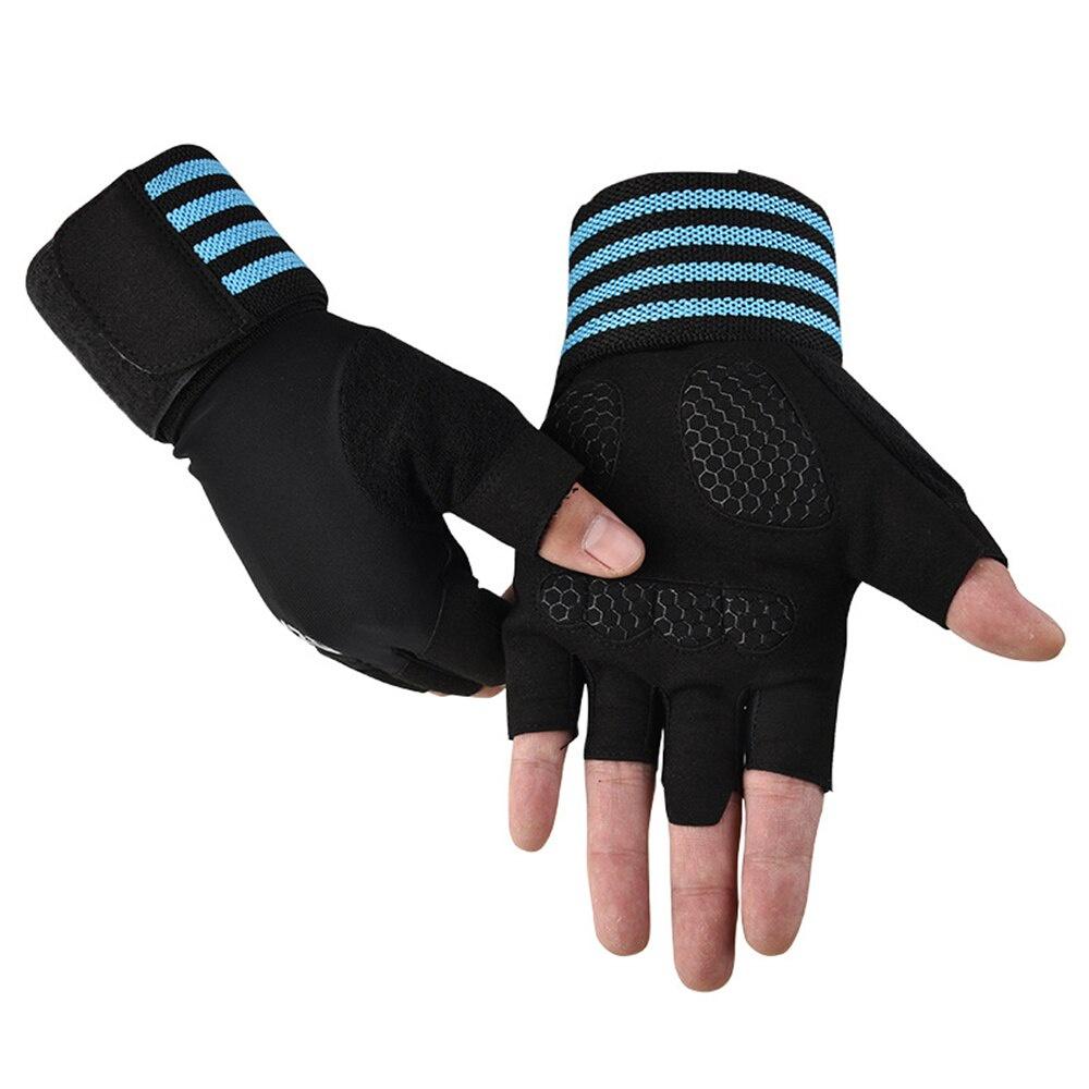 Half Finger Weight Lifting Gloves Heavyweight Dumbbell Horizontal Bar Exercise Wrist Training Fitness Gloves With Wristband