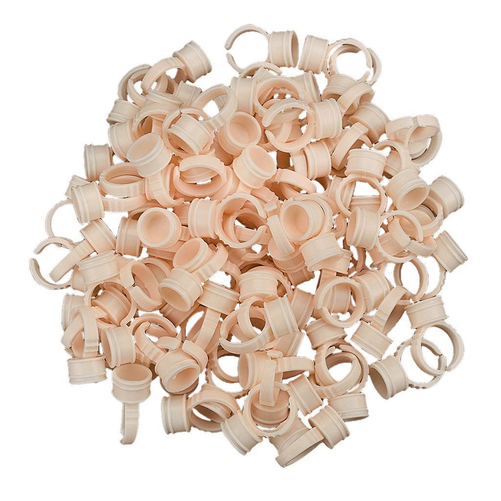 100PCS Silicone Pigment Rings Tattoo Ink Cups Makeup Ring Glue Holder Soft L