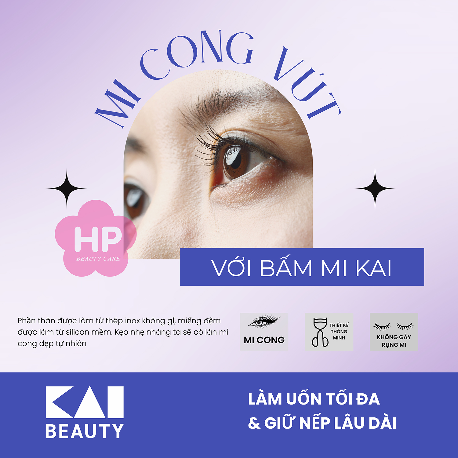 Bấm Cong Mi Trên Thân Thép Không Gỉ Kai Kq-2012 (87103)