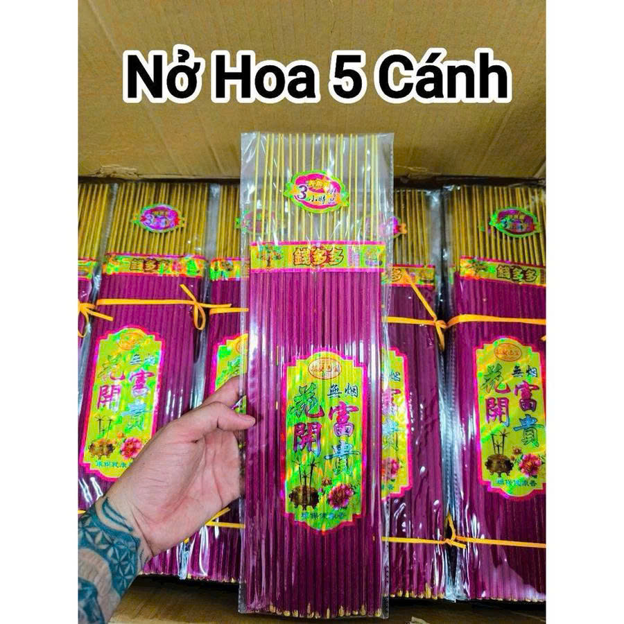 Com Bo 2 Túi ( 18 Cây ) Nhang Nở Hoa 5 Cánh Cao Cấp Hương Thơm Thanh Khiết Mang May Mắn Tài Lộc